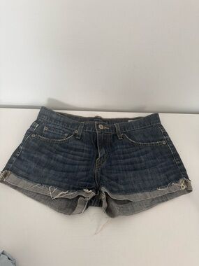 LEVI’S 513 Junior’s Sz 3 Boyfriend Denim Jean Shorts Roll Cuff Red Star (S)